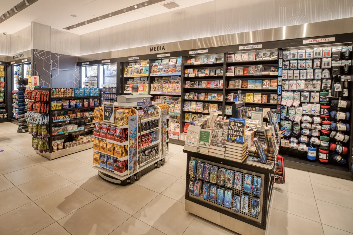 Books, snacks, and electronics for sale at Ingenuity